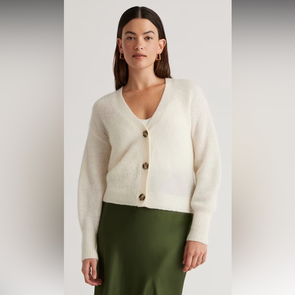 Quince Baby Alpaca-Wool Cropped Cardigan